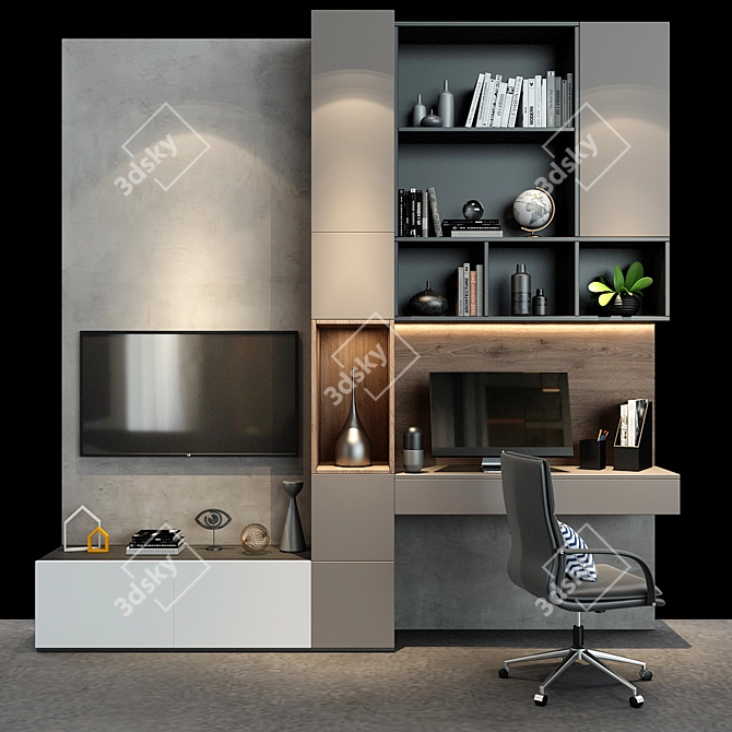 Modern Storage Solution for Home: Cabinet 052 3D model image 1