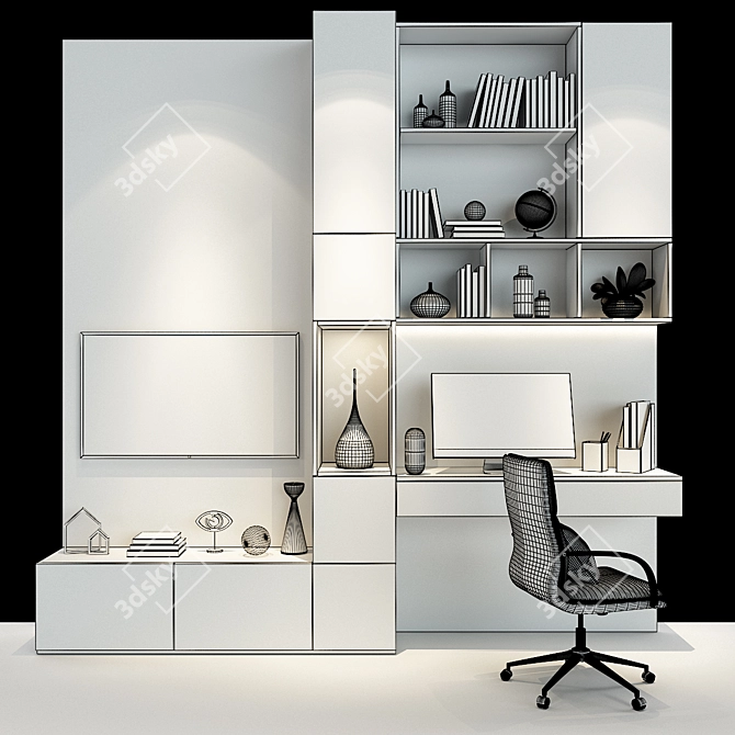 Modern Storage Solution for Home: Cabinet 052 3D model image 2