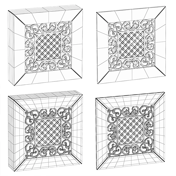 Title: Ornate Box and Panel 3D model image 3