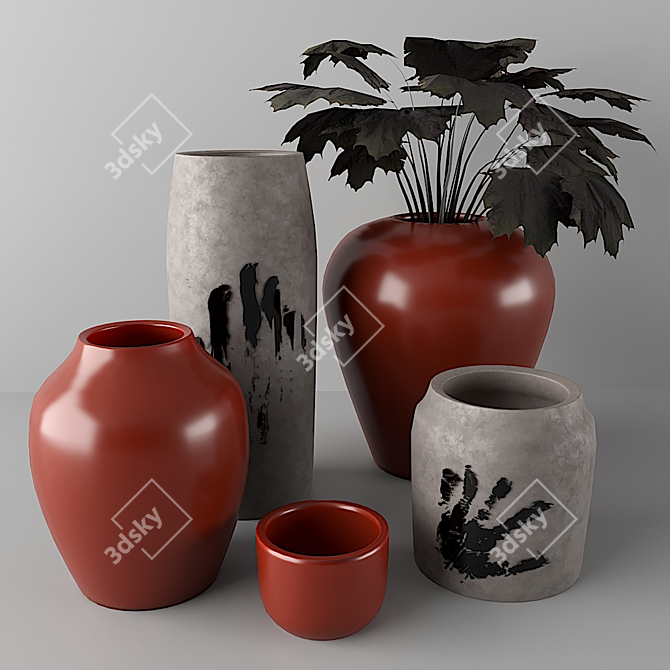 Minimalist White Ceramic Vase 3D model image 1