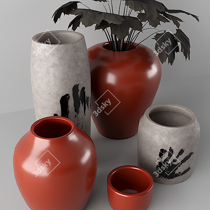Minimalist White Ceramic Vase 3D model image 2