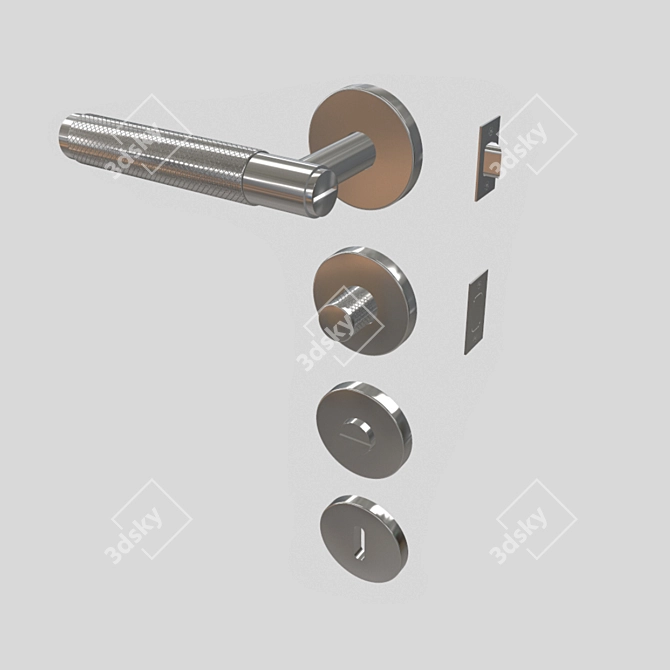 Sleek Steel Door Handle - Buster & Punch 3D model image 2