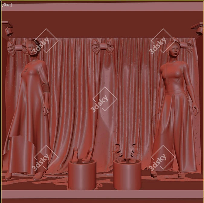 Fashion Model Display Stand 3D model image 6