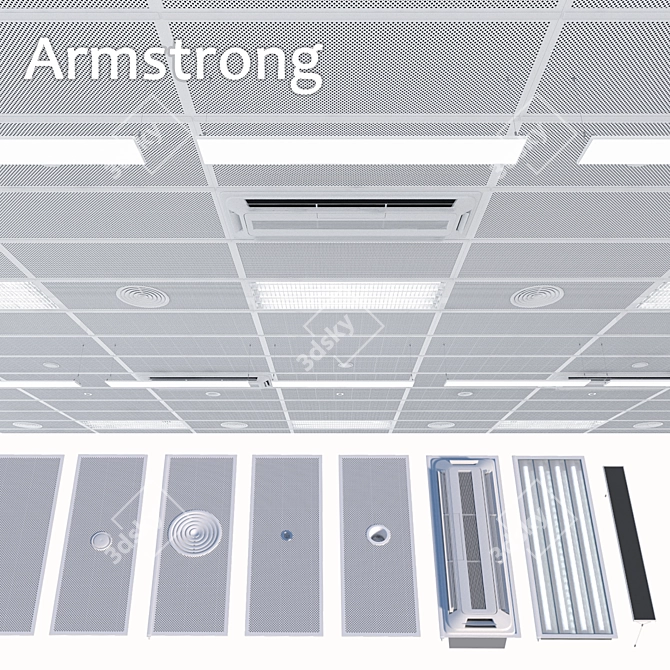 Armstrong Ceiling System Set 3D model image 1
