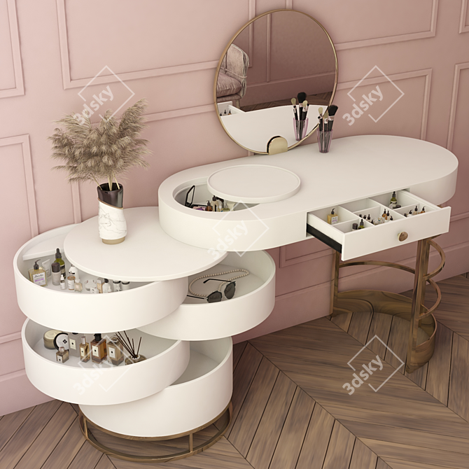 Elegant Dressing Table 3D model image 1