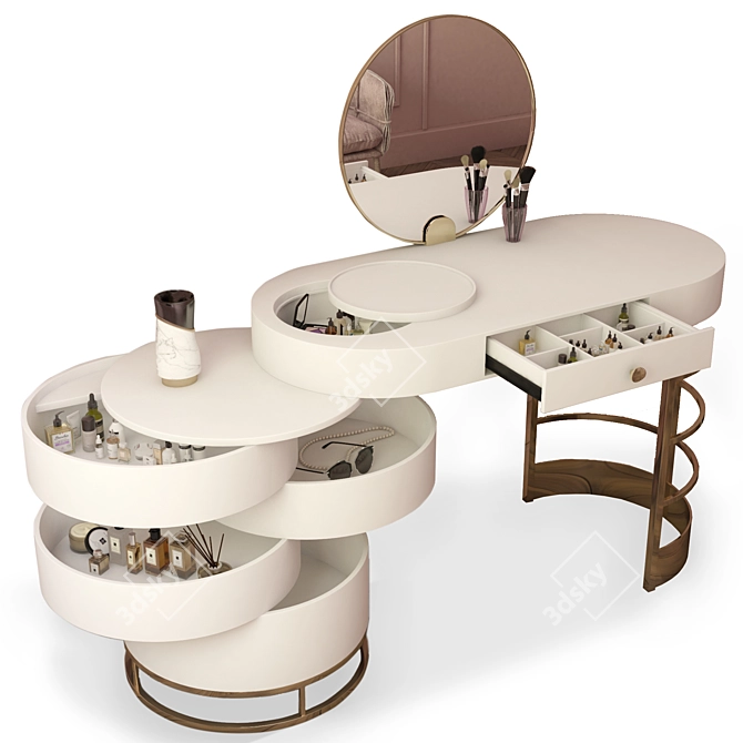 Elegant Dressing Table 3D model image 2