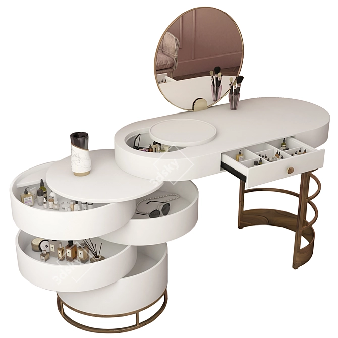 Elegant Dressing Table 3D model image 3