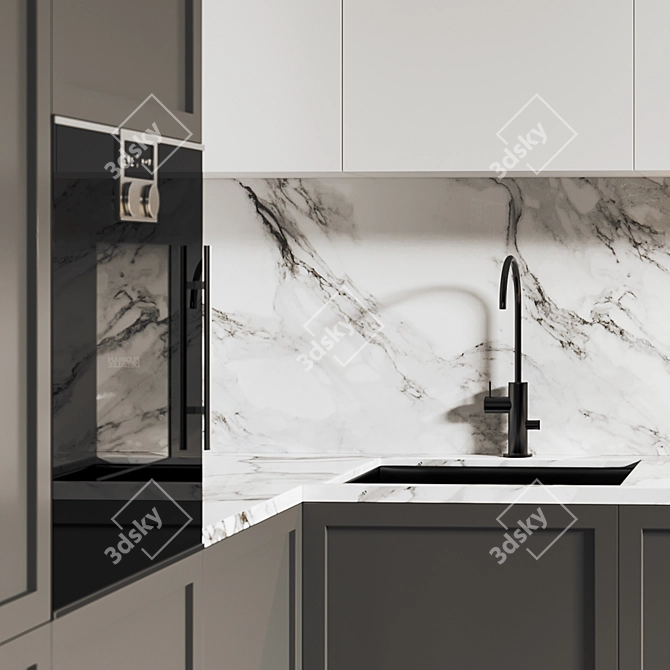 Modern Kitchen Design - High Quality 3D Model 3D model image 3