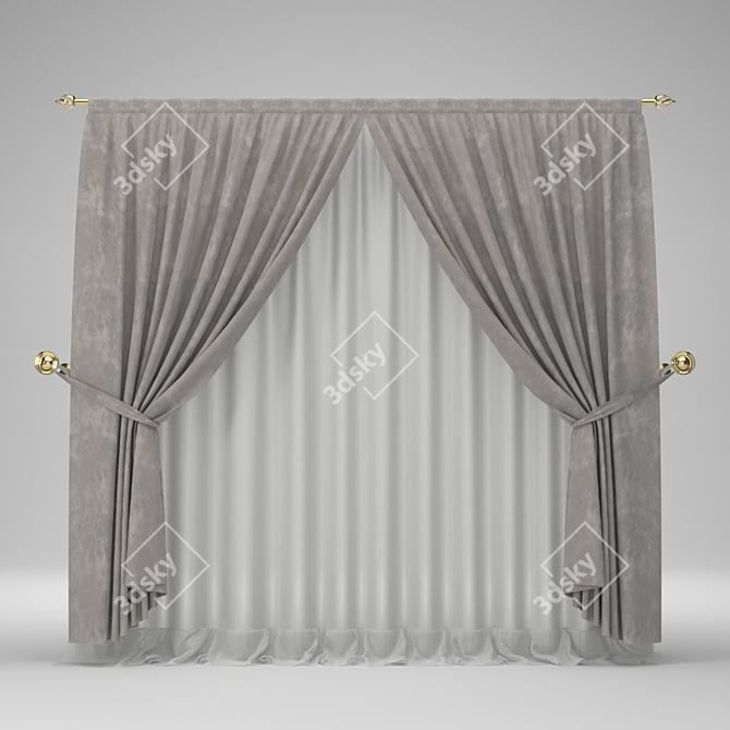 Golden Touch Curtain 3D model image 1