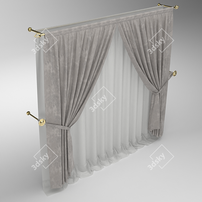 Golden Touch Curtain 3D model image 2