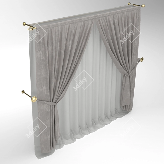 Golden Touch Curtain 3D model image 3