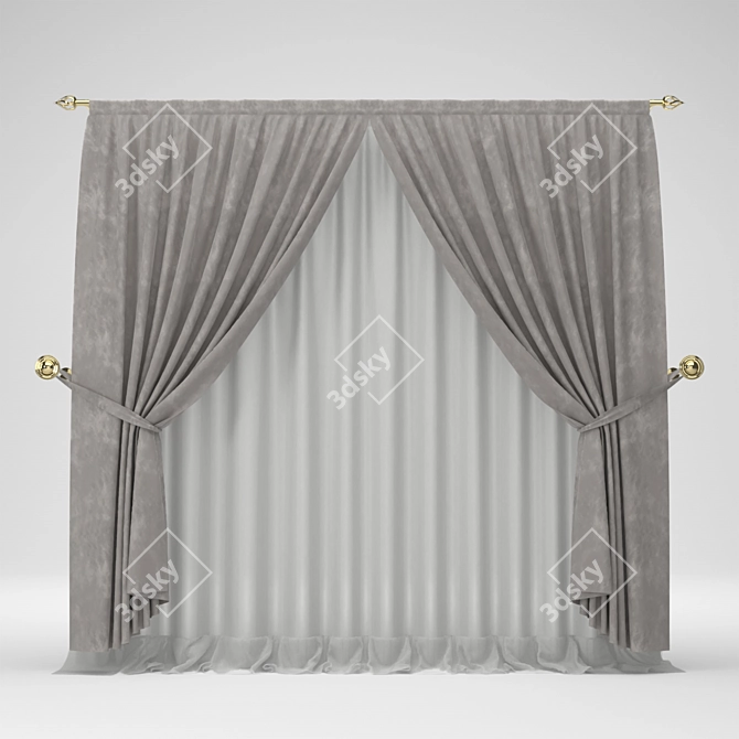 Golden Touch Curtain 3D model image 4