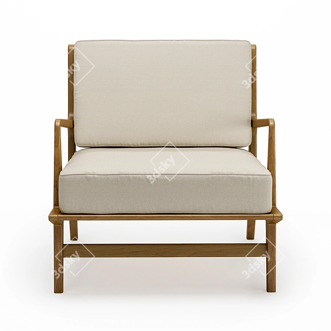 Modern Rattan Allister Chair 3D model image 2