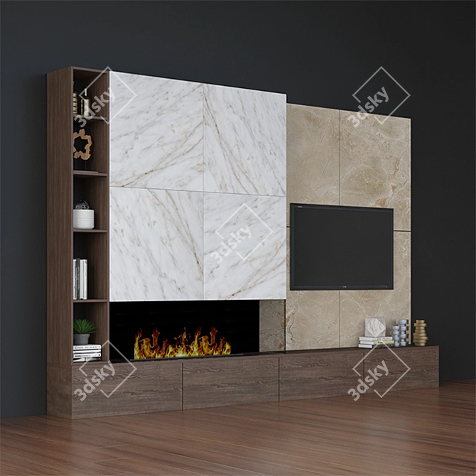 Modern TV Stand: Stylish Design, Spacious Dimensions 3D model image 2