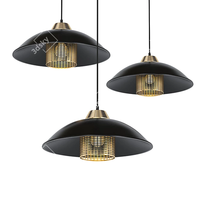 Modern Metal LED Pendant Light 3D model image 1