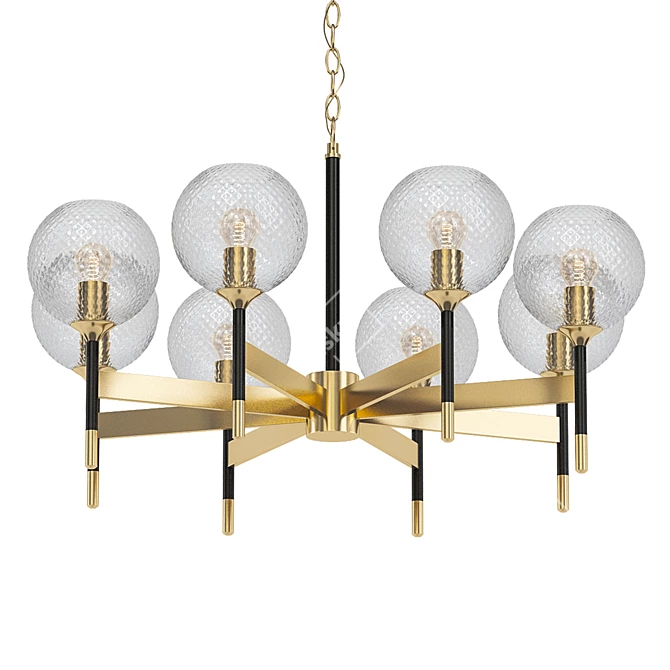 Blakeney Golden Pendant Light 3D model image 1