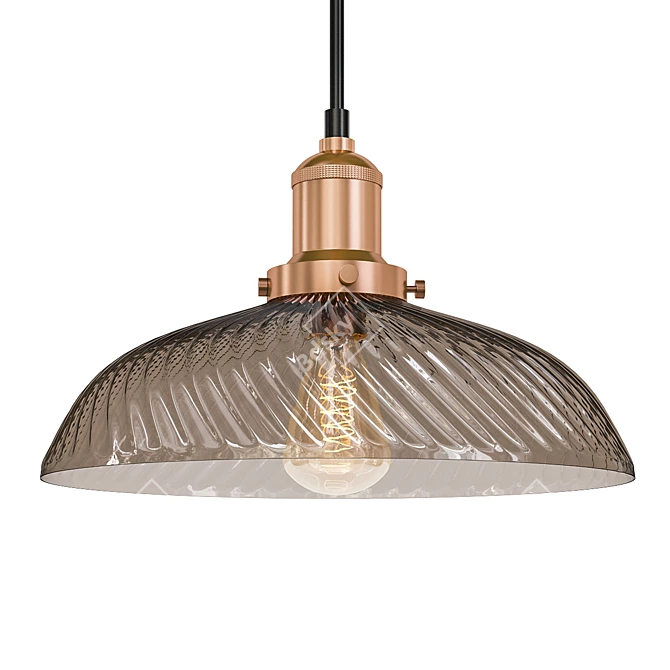 Industrial Loft Glass Pendant Light 3D model image 1