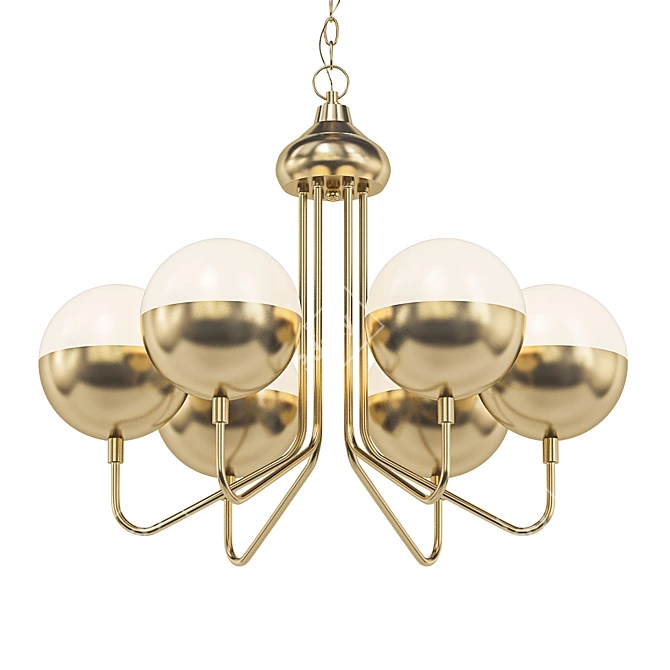 Minimalist Metal and Glass Pendant Chandelier 3D model image 1