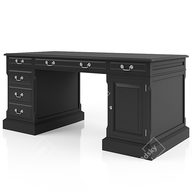 Elegant British Desk for Sophisticated Interiors 3D model image 1