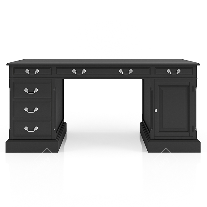 Elegant British Desk for Sophisticated Interiors 3D model image 2