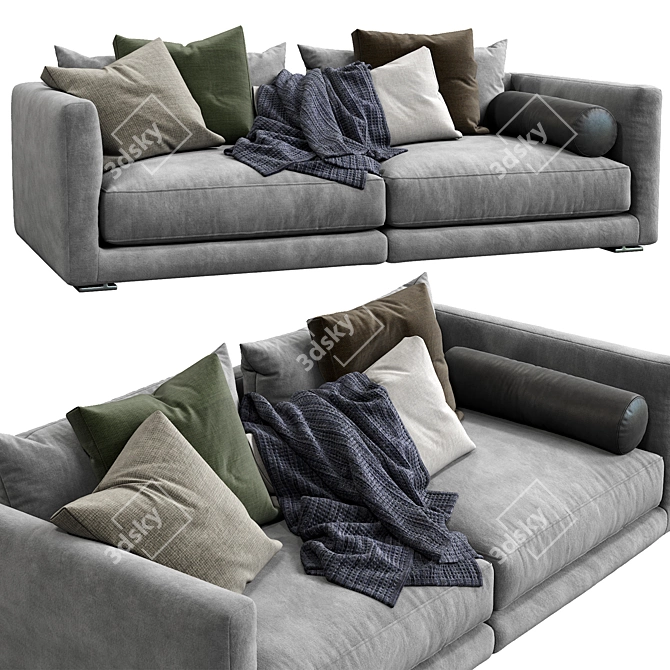 Poliform Bristol: Sleek and Modern Sofa 3D model image 5