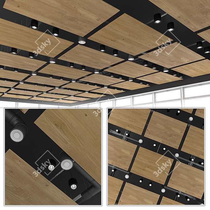 Armstrong Wood-Look Suspended Ceiling 3D model image 2