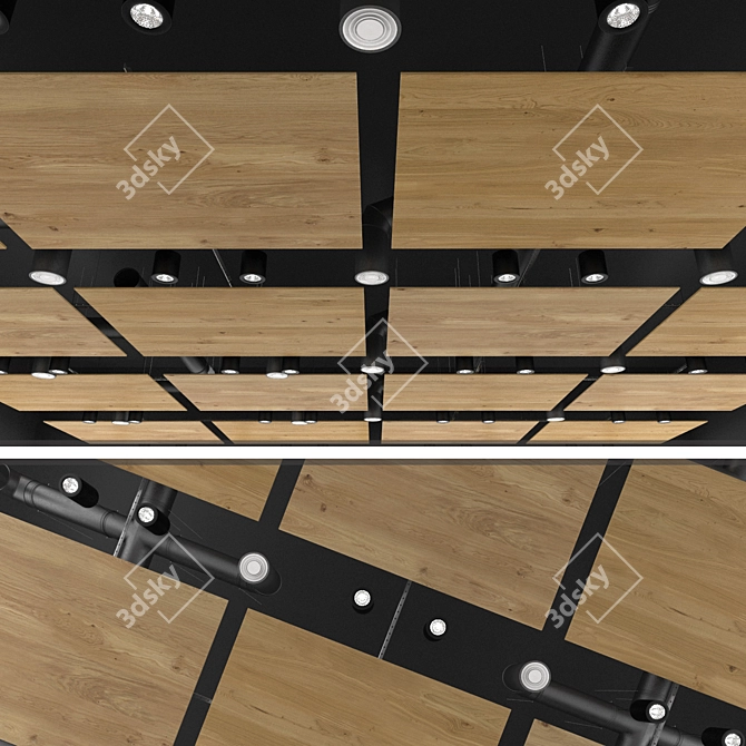 Armstrong Wood-Look Suspended Ceiling 3D model image 4