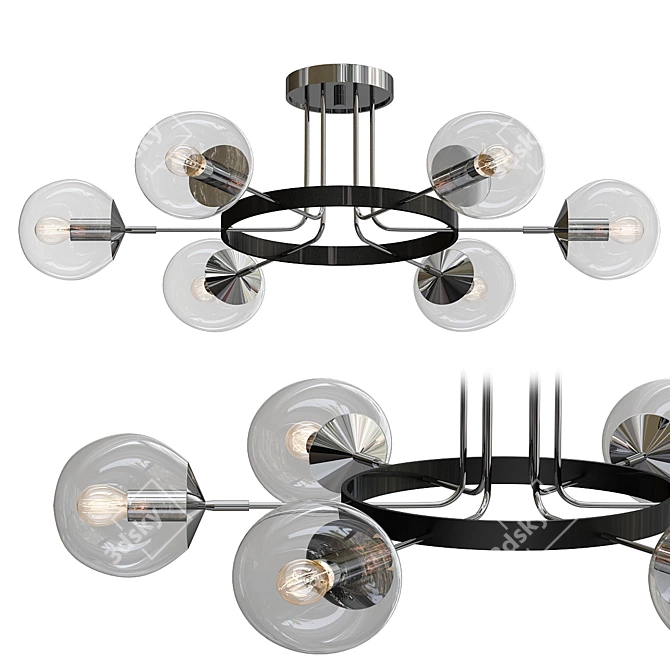 Transparent Balls Ceiling Light 3D model image 1