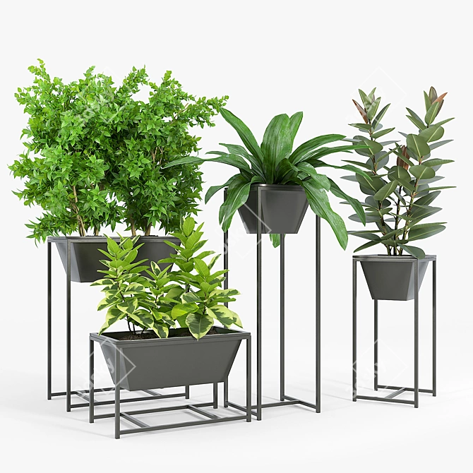 Elevate Nature: Stand Planter Set 3D model image 1