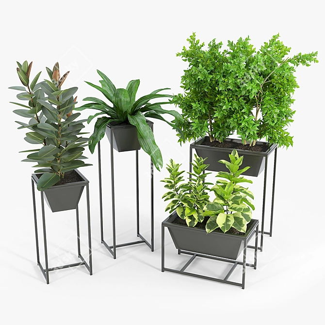 Elevate Nature: Stand Planter Set 3D model image 2