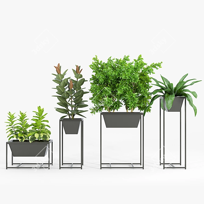 Elevate Nature: Stand Planter Set 3D model image 4