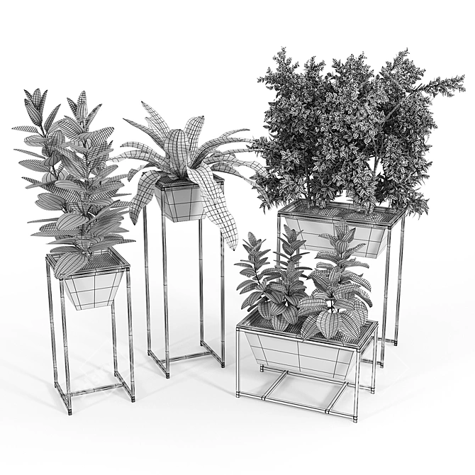 Elevate Nature: Stand Planter Set 3D model image 5