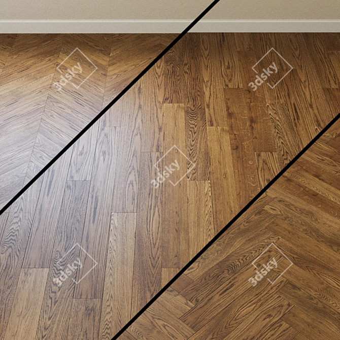 French Oak Chevron: Shabo Parquet 3D model image 1