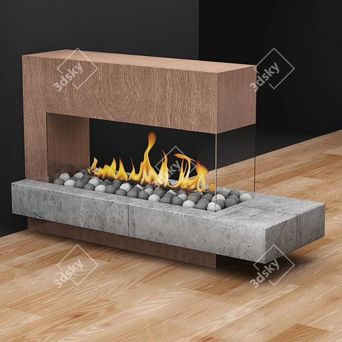 Sleek Fire Furnace 3D model image 1