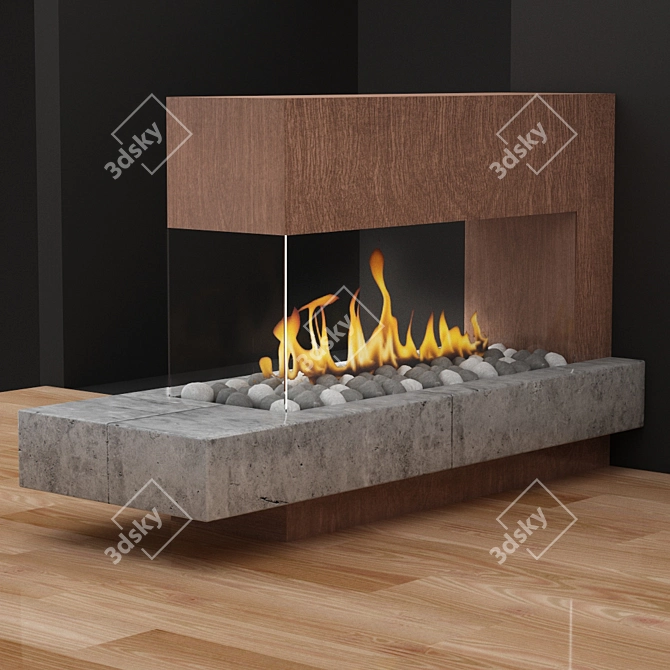 Sleek Fire Furnace 3D model image 2