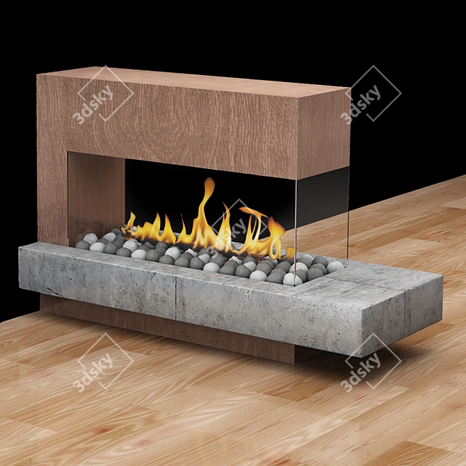 Sleek Fire Furnace 3D model image 4