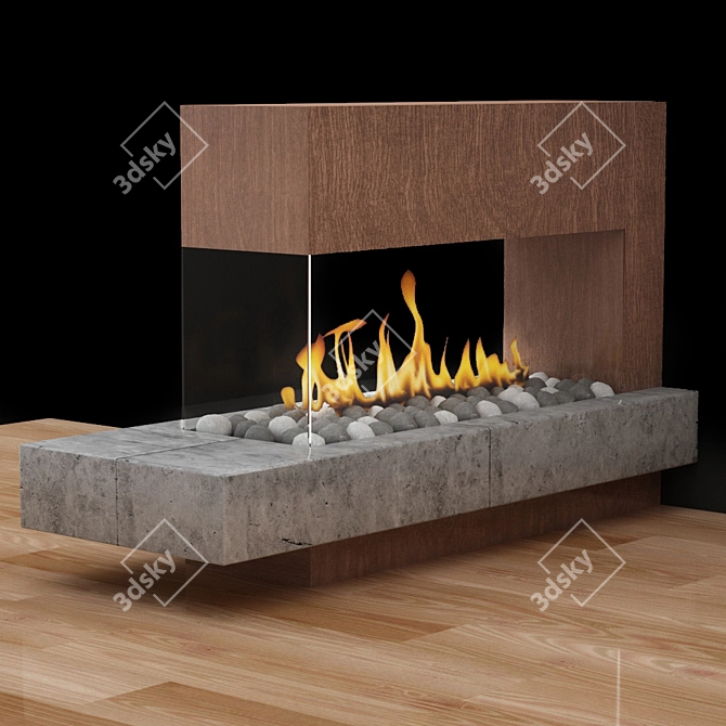 Sleek Fire Furnace 3D model image 5
