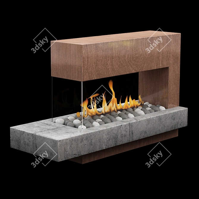 Sleek Fire Furnace 3D model image 11