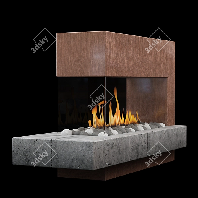 Sleek Fire Furnace 3D model image 12