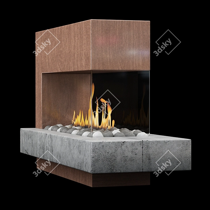 Sleek Fire Furnace 3D model image 13