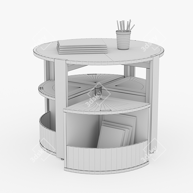 Modern Nesting Play Table Set 3D model image 1