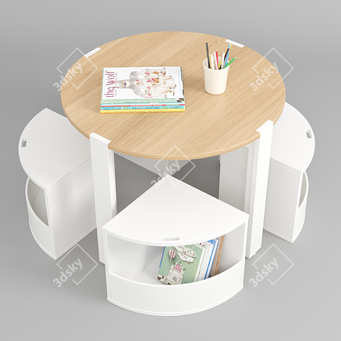 Modern Nesting Play Table Set 3D model image 3