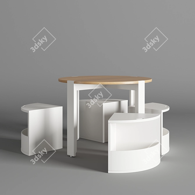 Modern Nesting Play Table Set 3D model image 6