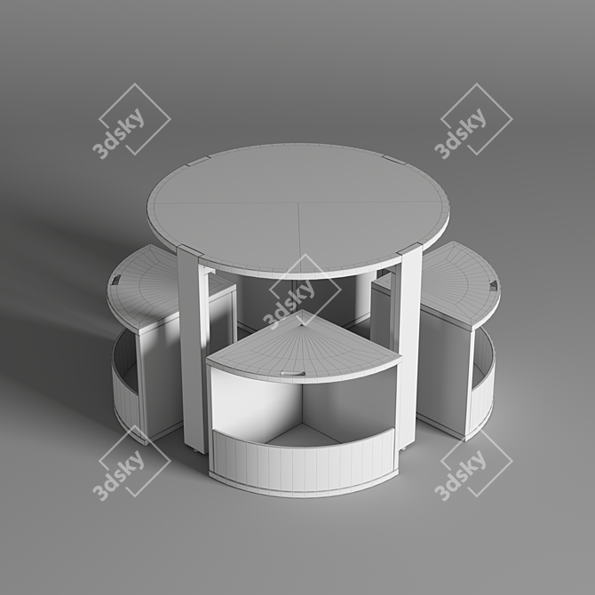 Modern Nesting Play Table Set 3D model image 7