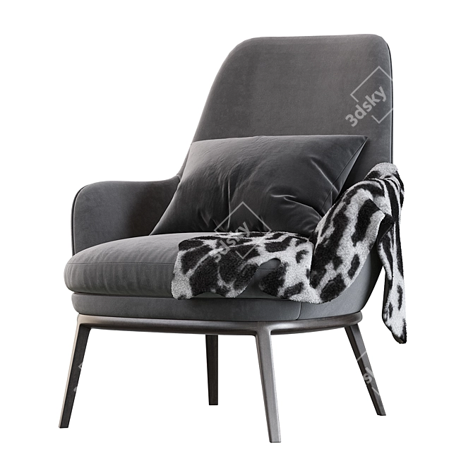 Maxalto Caratos High Back Armchair 3D model image 4