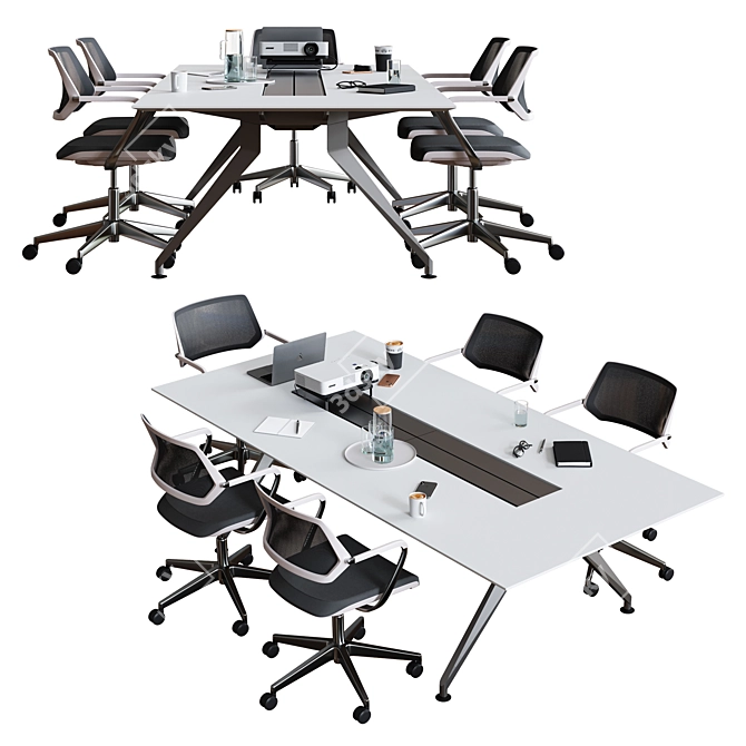 Steelcase 4.8 Conference Table - Versatile & Stylish 3D model image 3