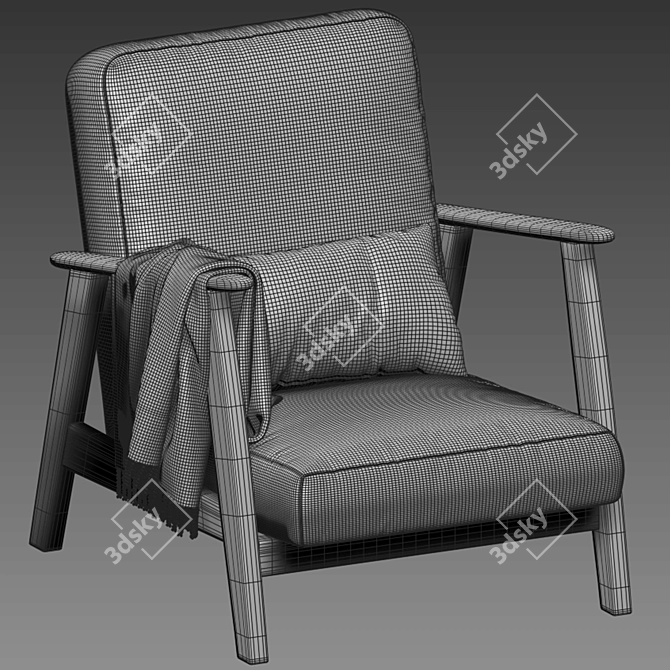 Modern Ekenaset Armchair: Versatile, Stylish 3D model image 3