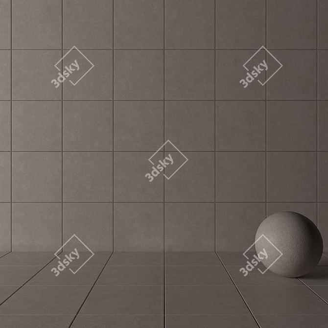 NORD Beige Concrete Wall Tiles: High-Definition Textured Set 3D model image 3