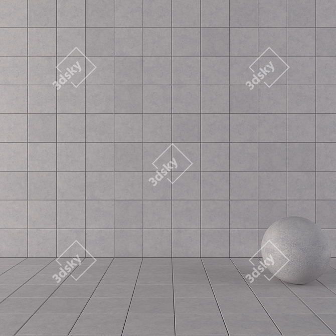 NIRVANA Grey Concrete Wall Tiles 3D model image 1