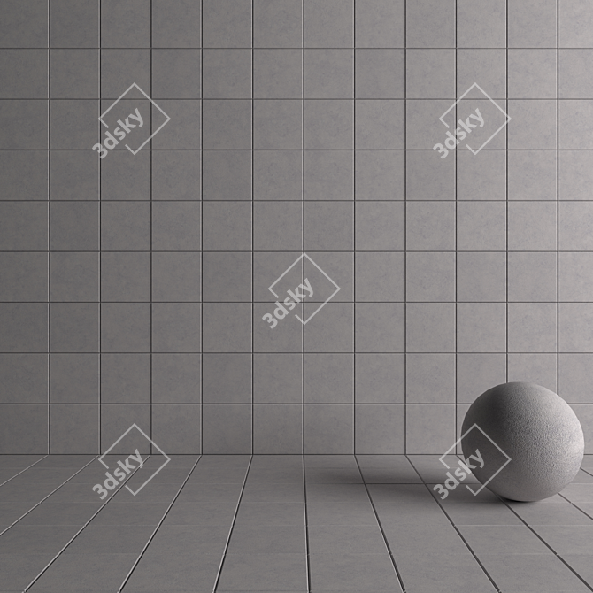 NIRVANA Grey Concrete Wall Tiles 3D model image 4